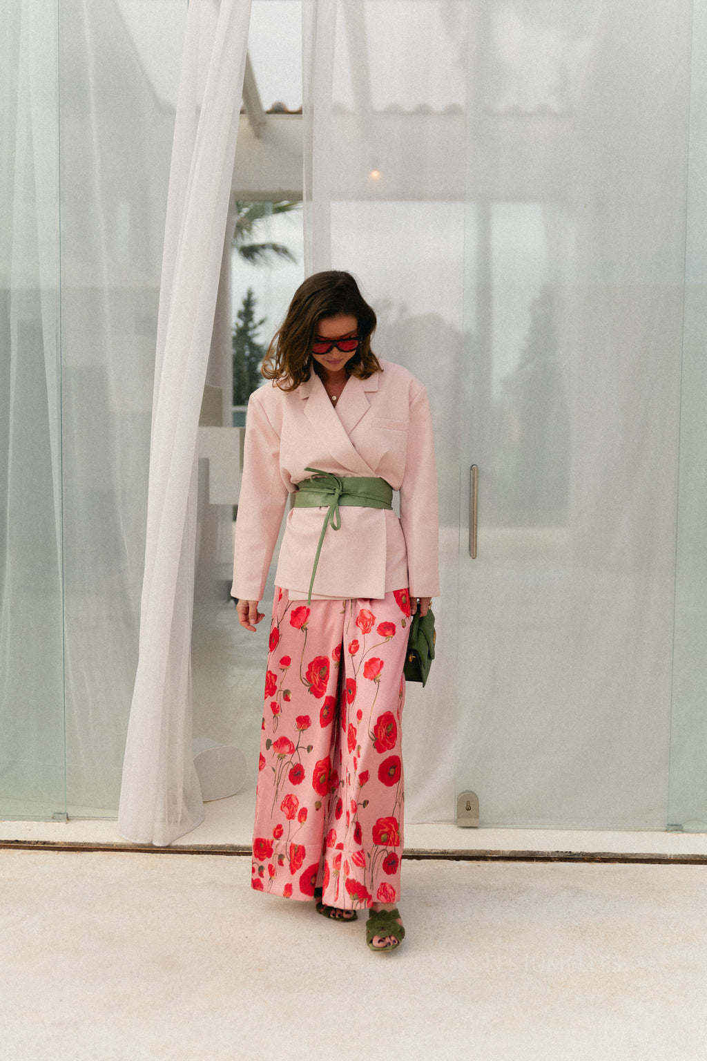 Chloe oversized blazer pearl blush