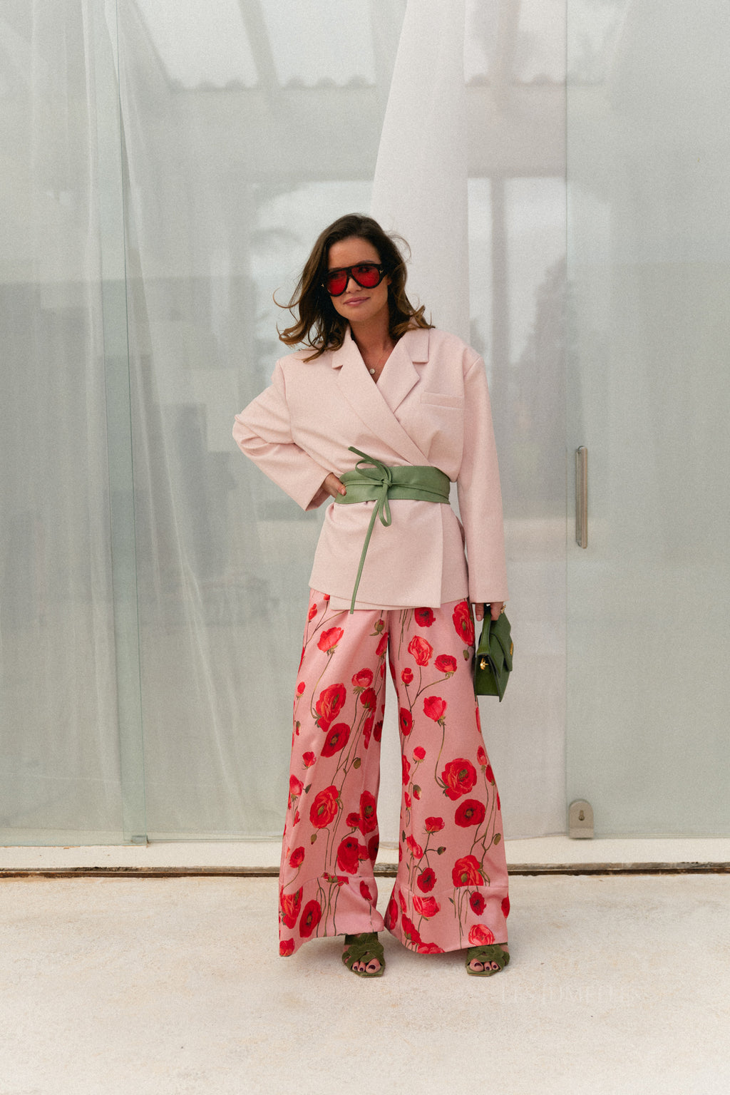 Chloe oversized blazer pearl blush