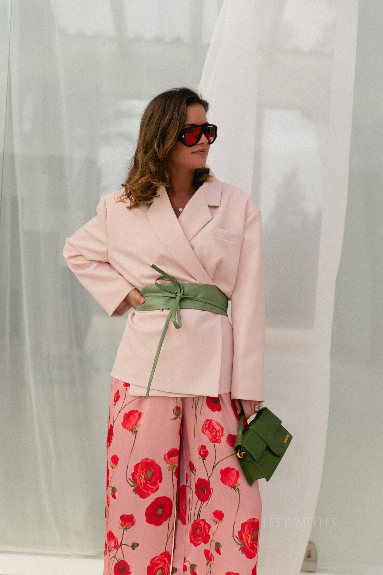 Chloe oversized blazer pearl blush