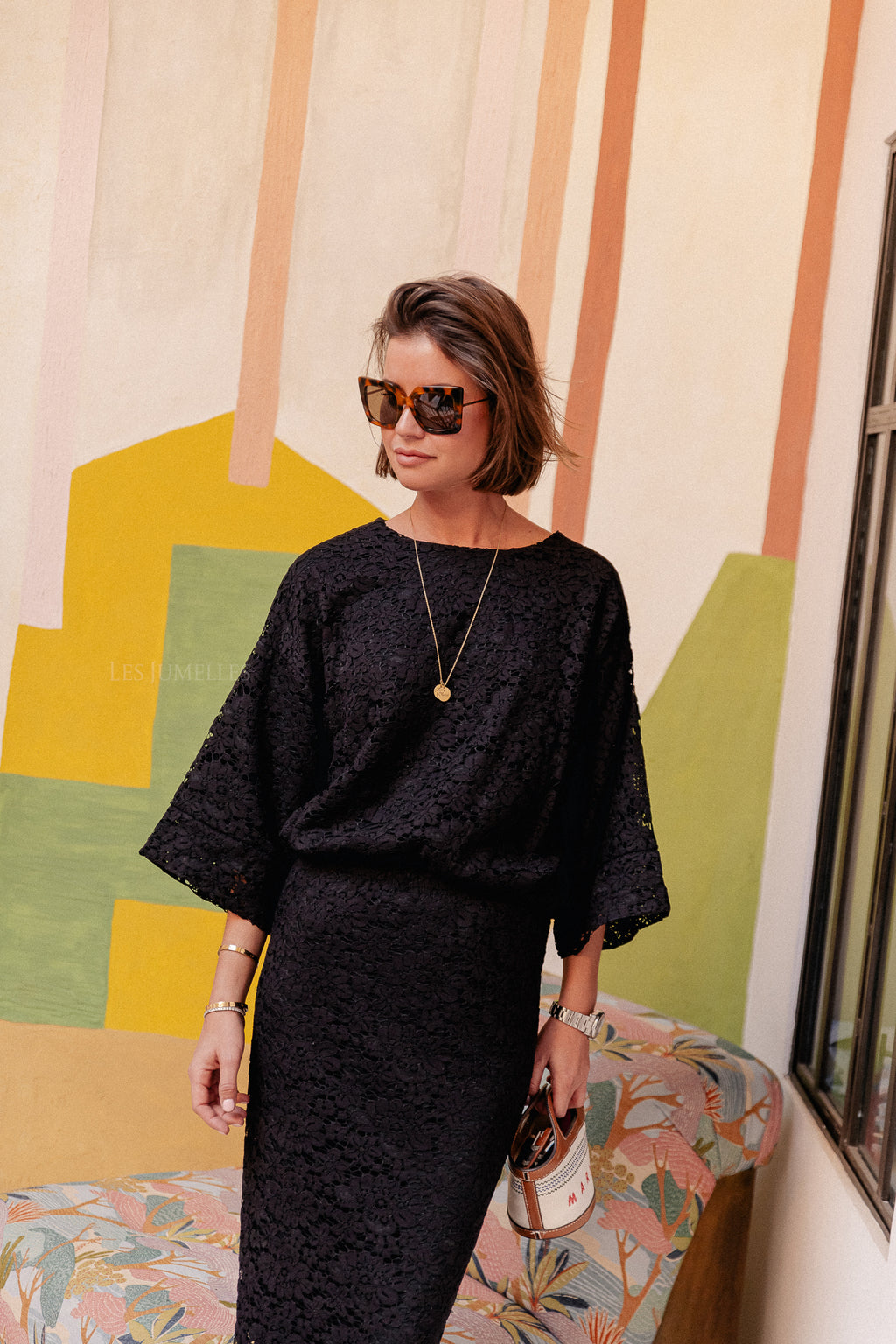 Lora Spitzenbluse Schwarz