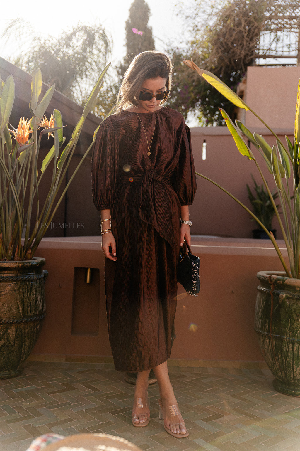 Asher long dress hot chocolate