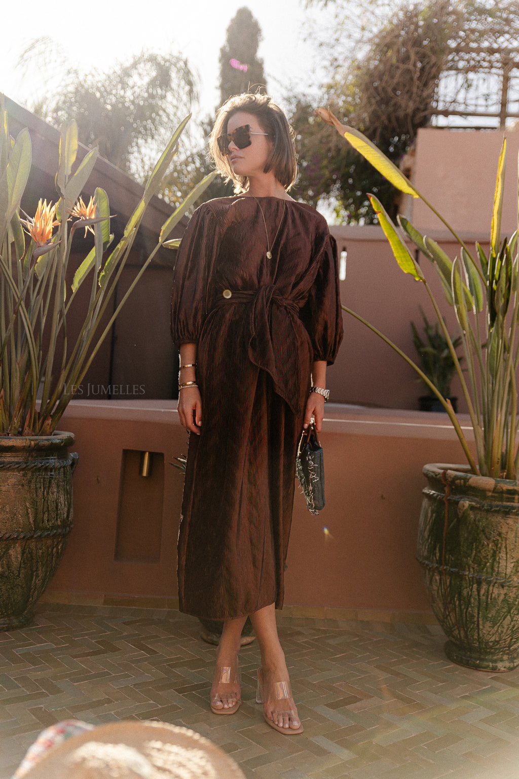 Asher long dress hot chocolate