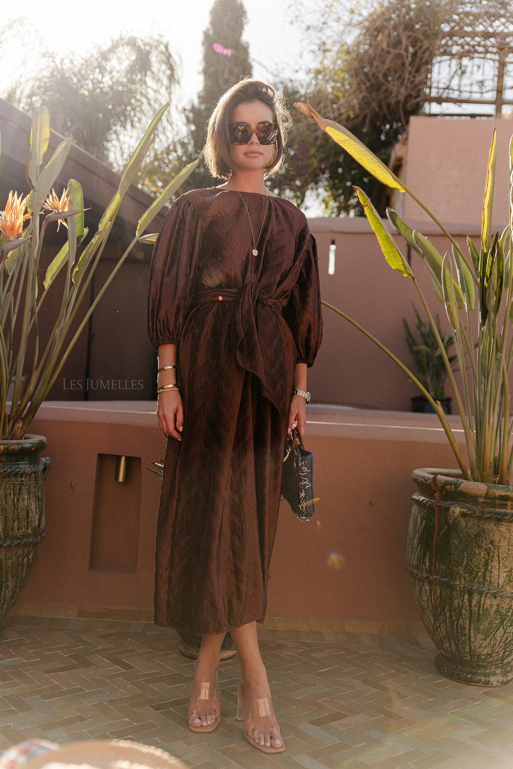Asher long dress hot chocolate