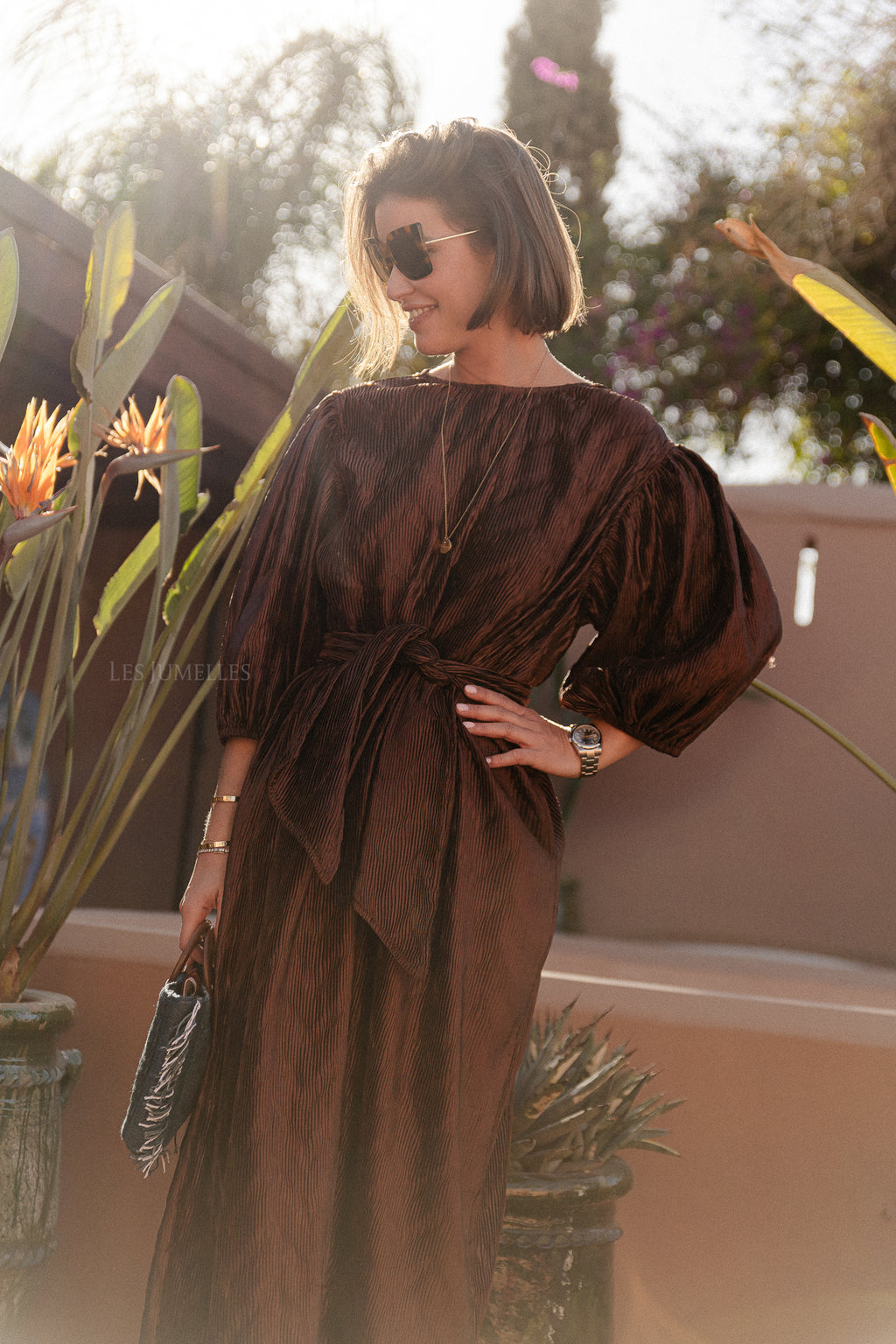 Asher long dress hot chocolate