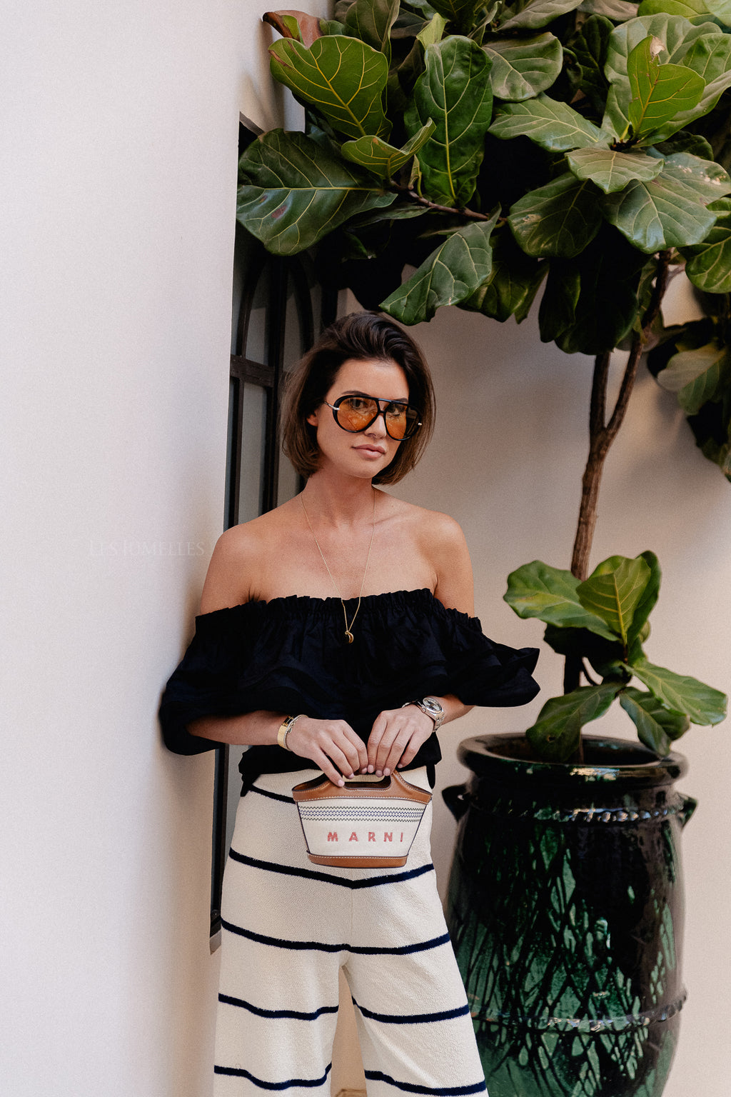 Rhea one shoulder top black