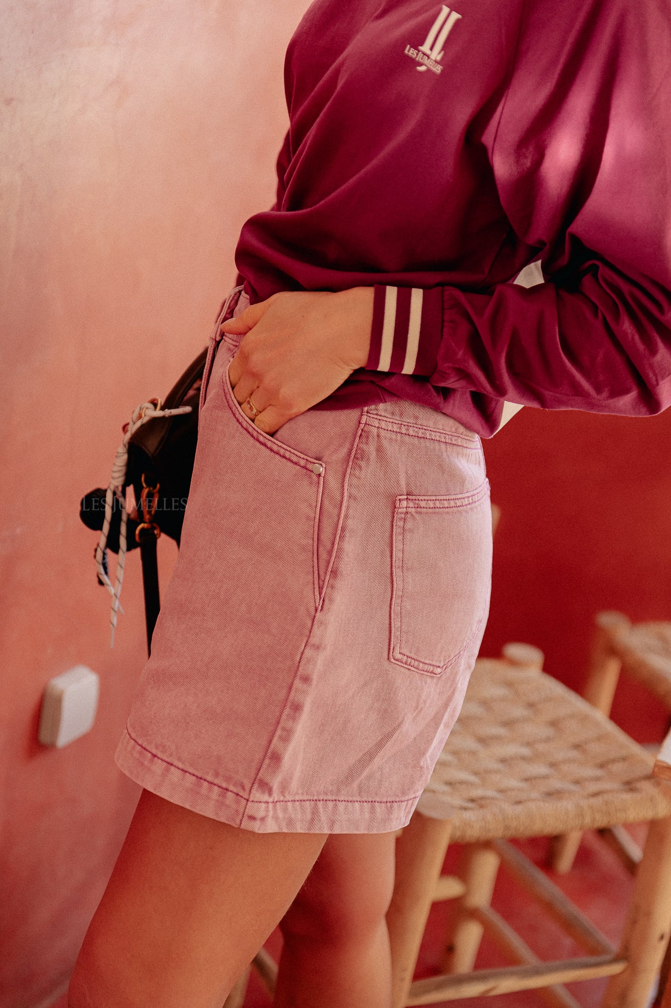 Kylian denim short rose