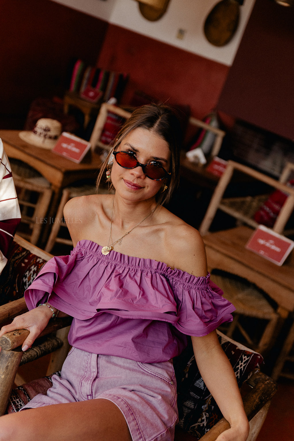 Rhea one shoulder top rosebud