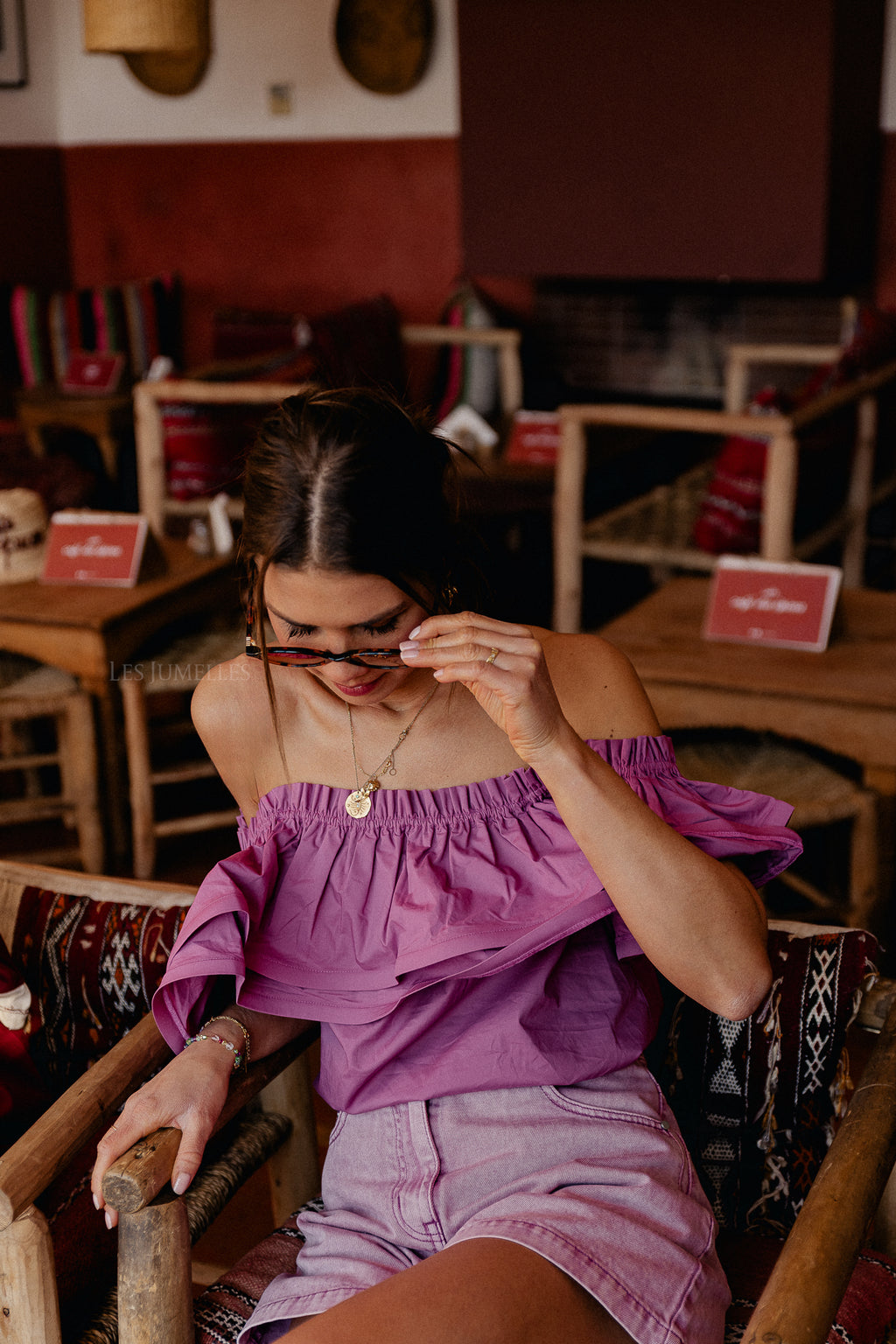Rhea one shoulder top rosebud