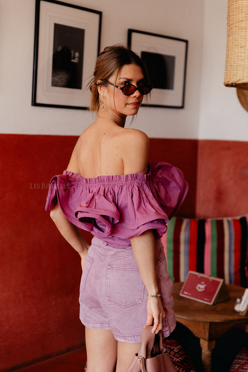 Rhea one shoulder top rosebud