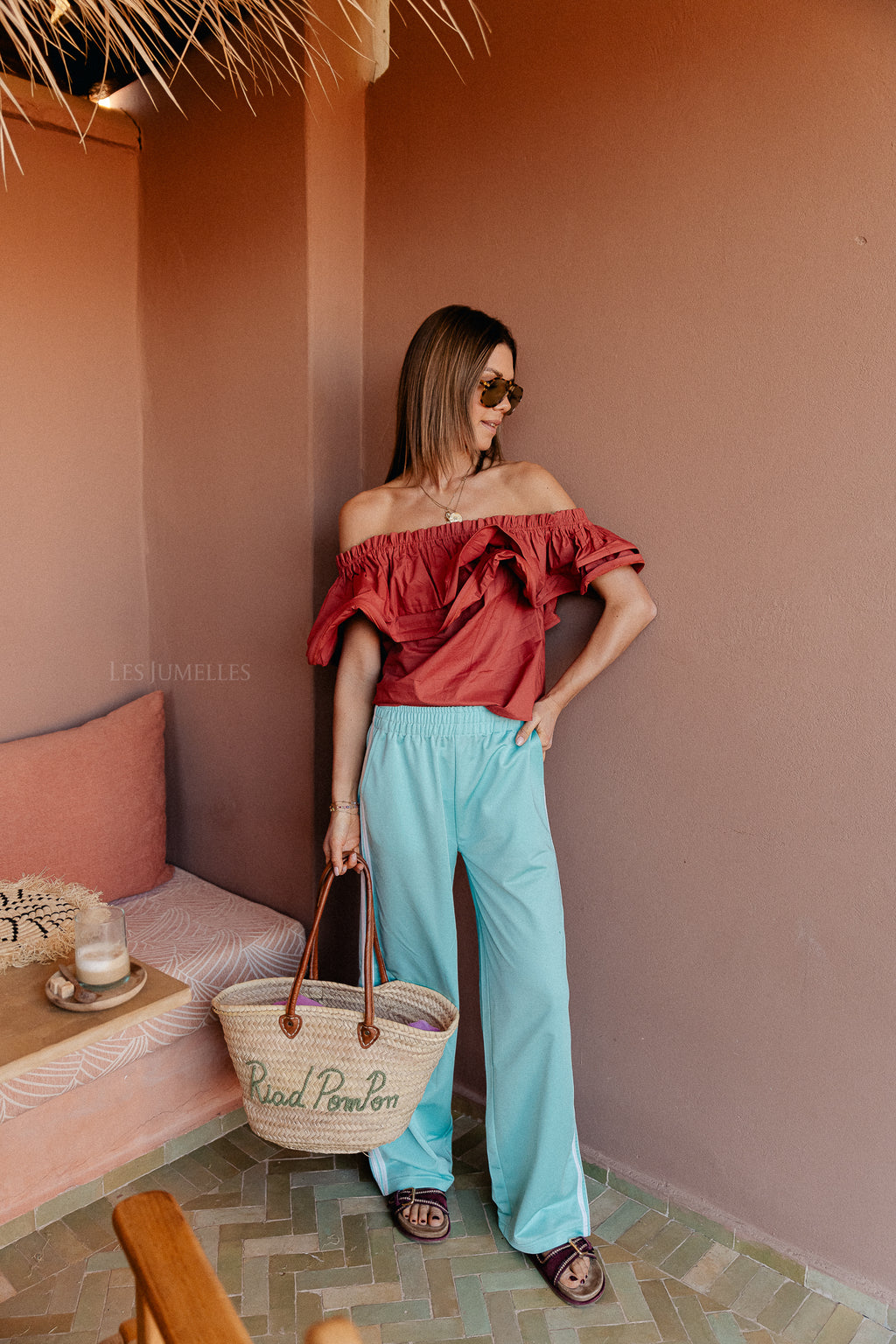 Rhea one shoulder top mahogany