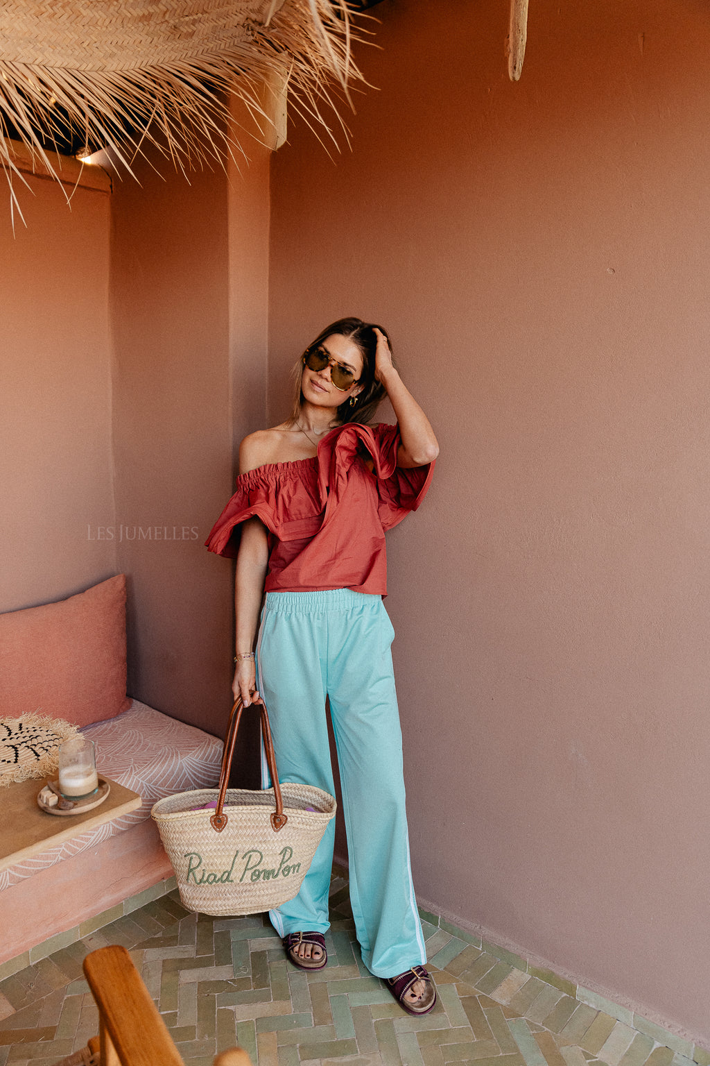 Rhea one shoulder top mahogany