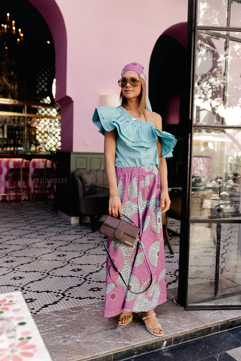 Rhea one shoulder top turquoise