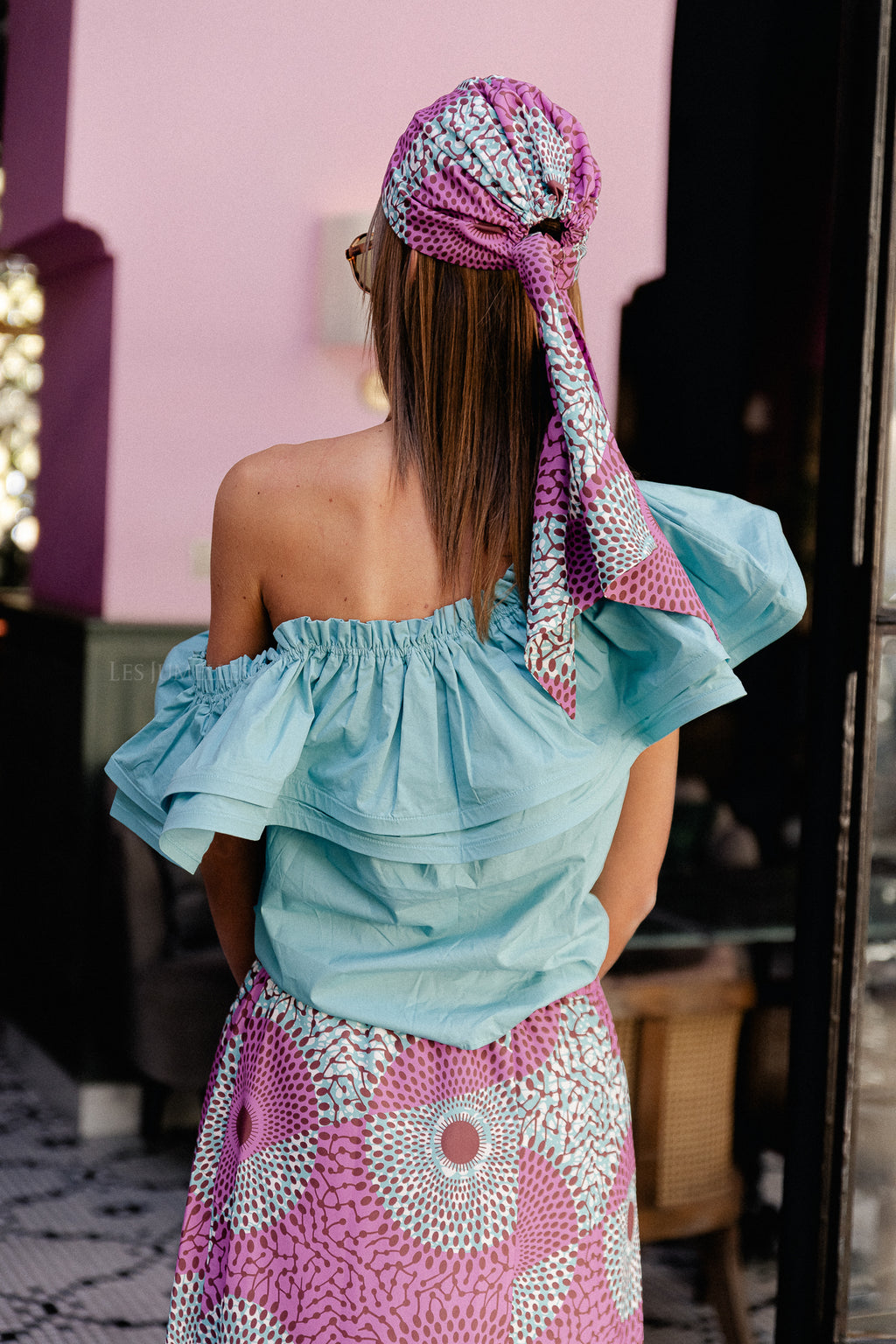 Rhea one shoulder top turquoise