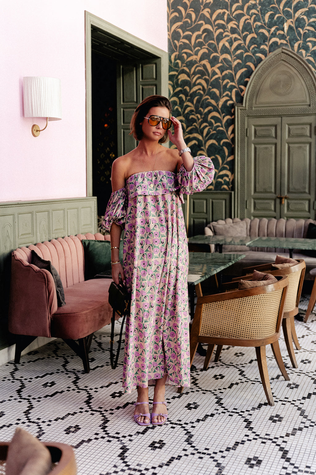 Maddie long printed dress multicolor