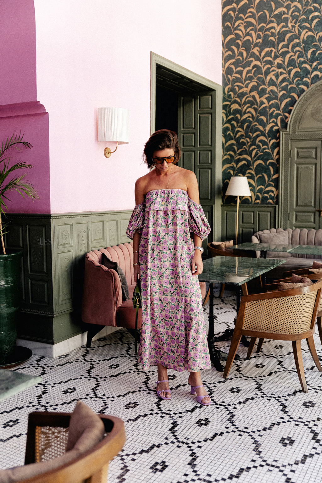 Maddie long printed dress multicolor
