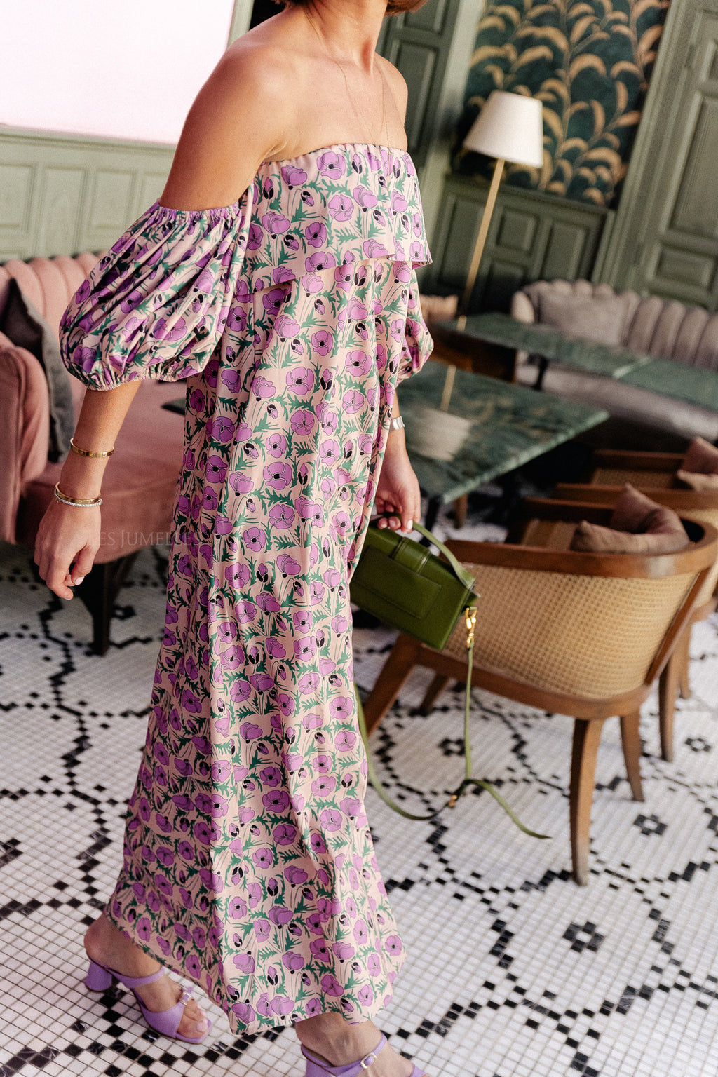 Maddie long printed dress multicolor