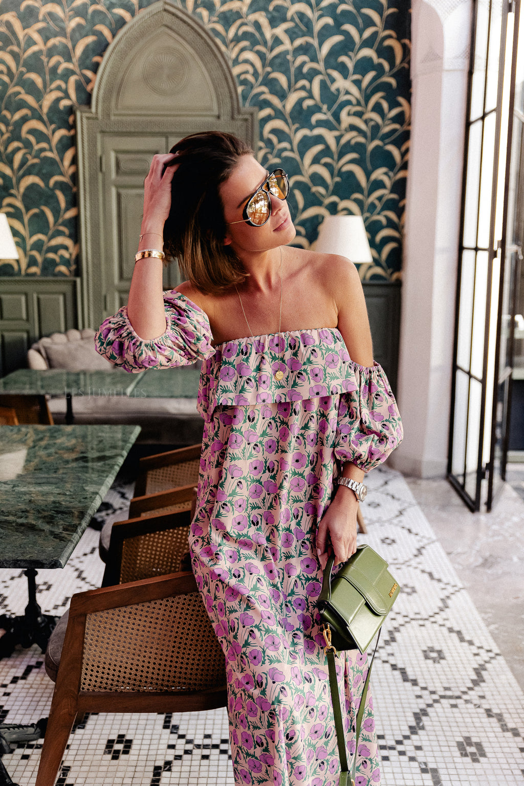 Maddie long printed dress multicolor