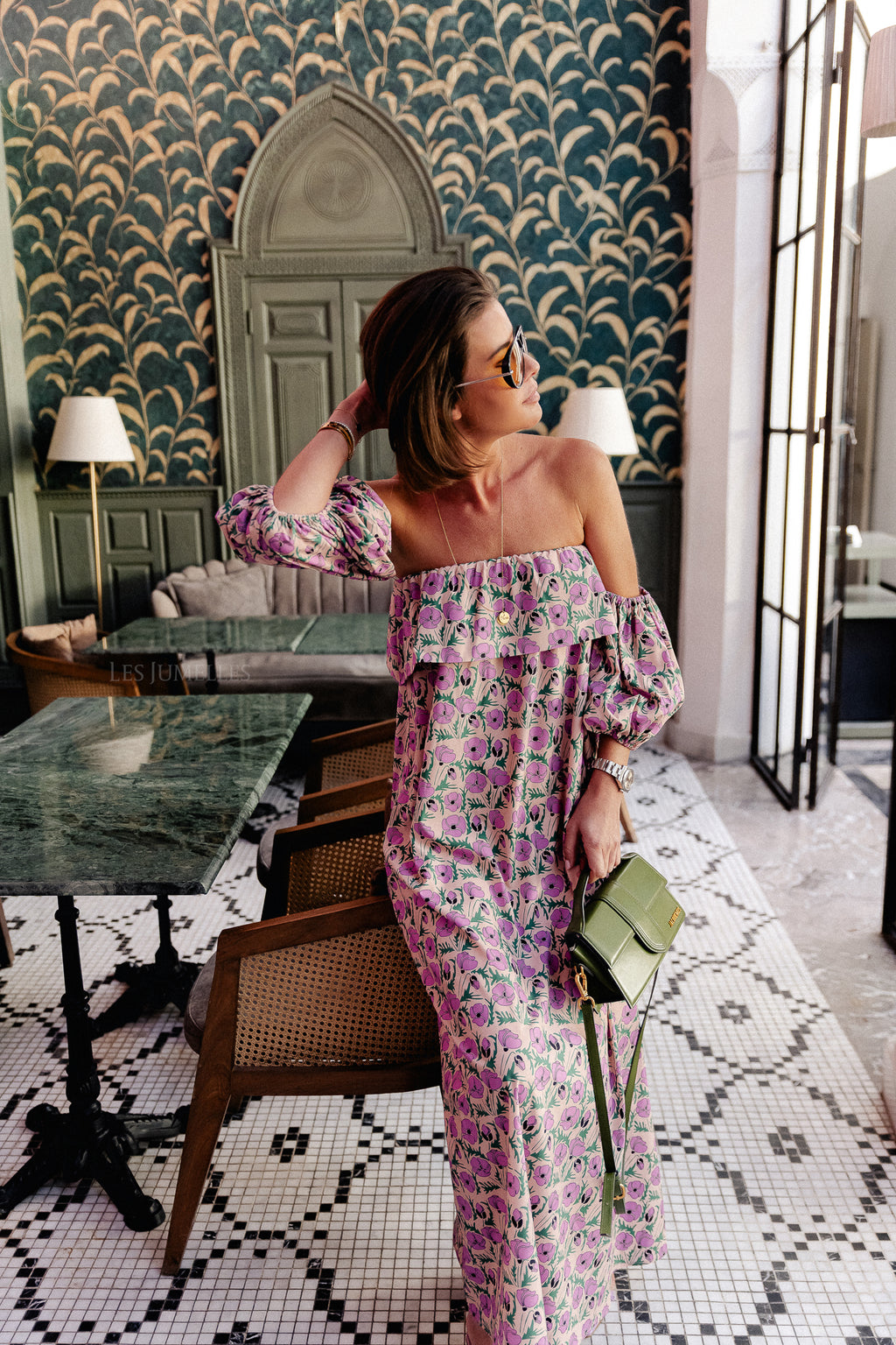 Maddie long printed dress multicolor