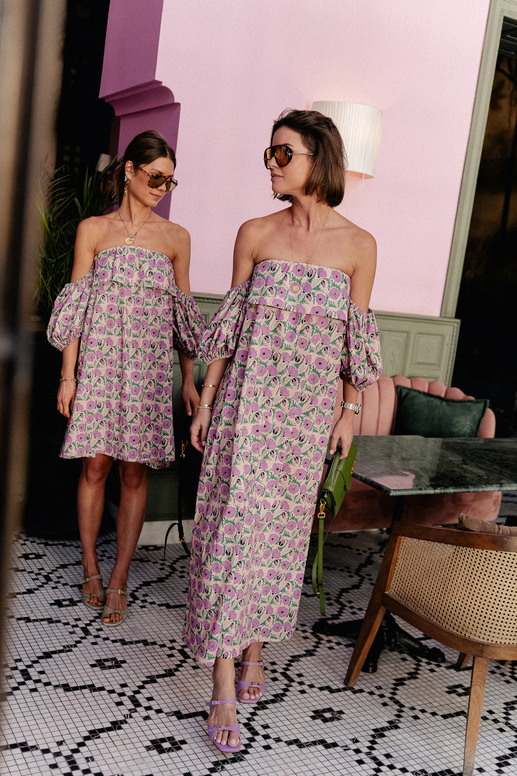 Maddie long printed dress multicolor