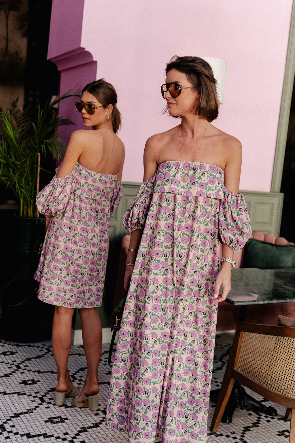Maddie long printed dress multicolor