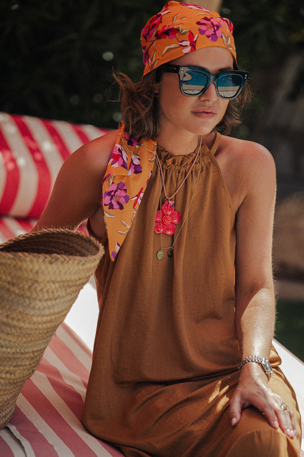 VICarmena Neckholder-Midikleid in Cathay Spice