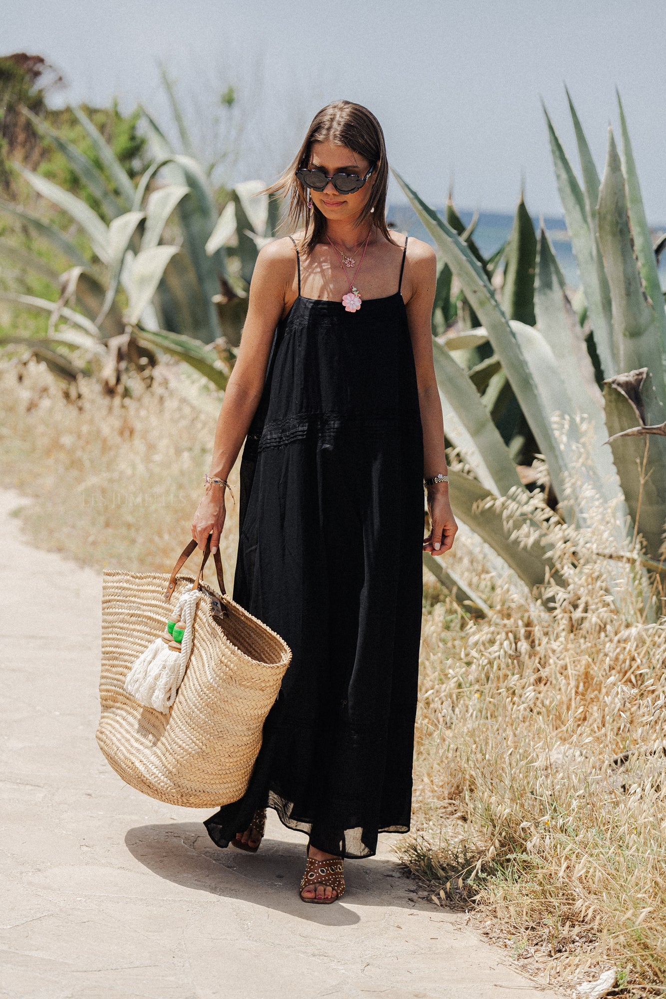 SLFCosima robe à bride cheville noir