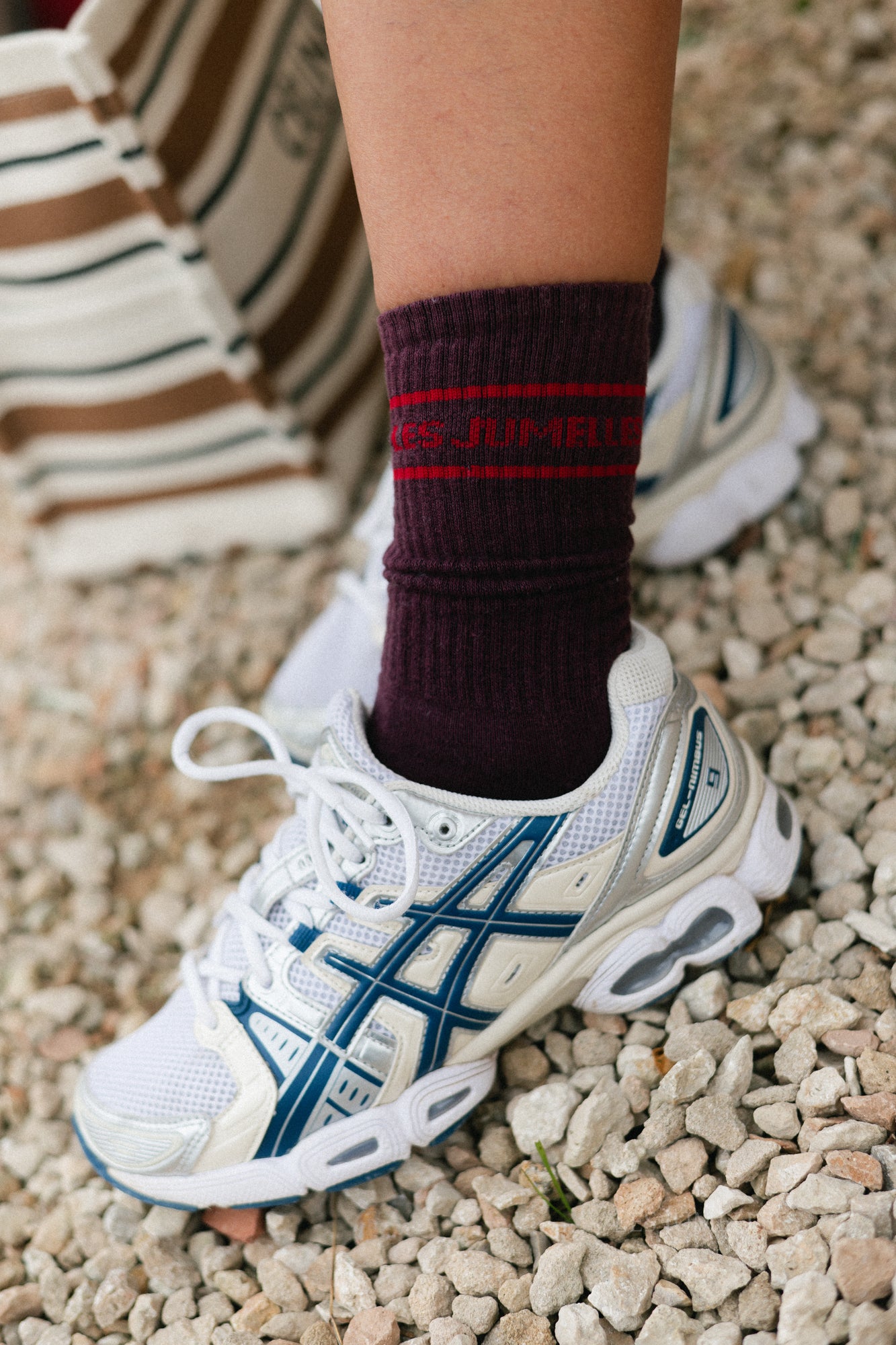 Fille à Papa Socken Aubergine/Korallenrot