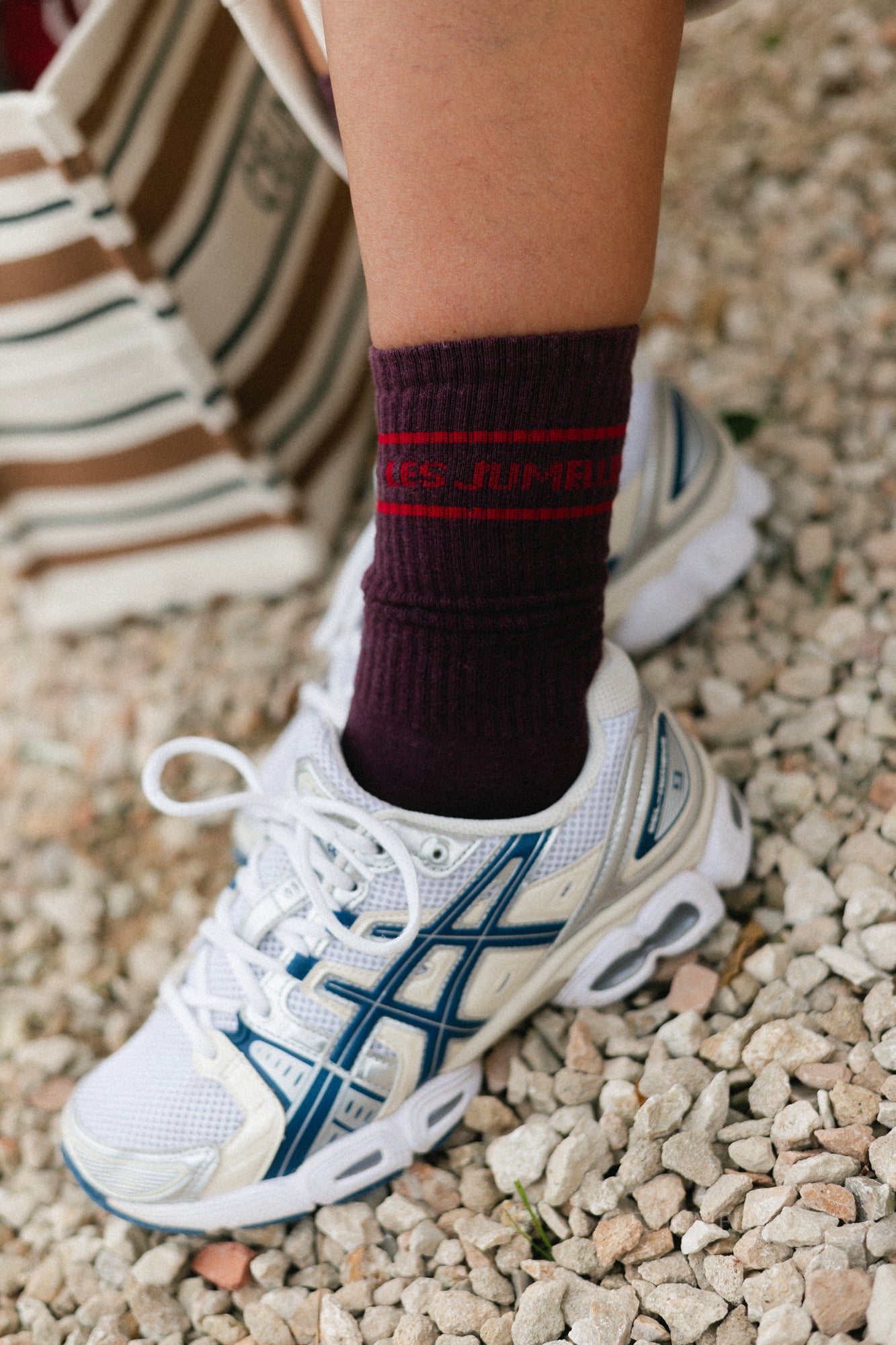 Fille à Papa Socken Aubergine/Korallenrot