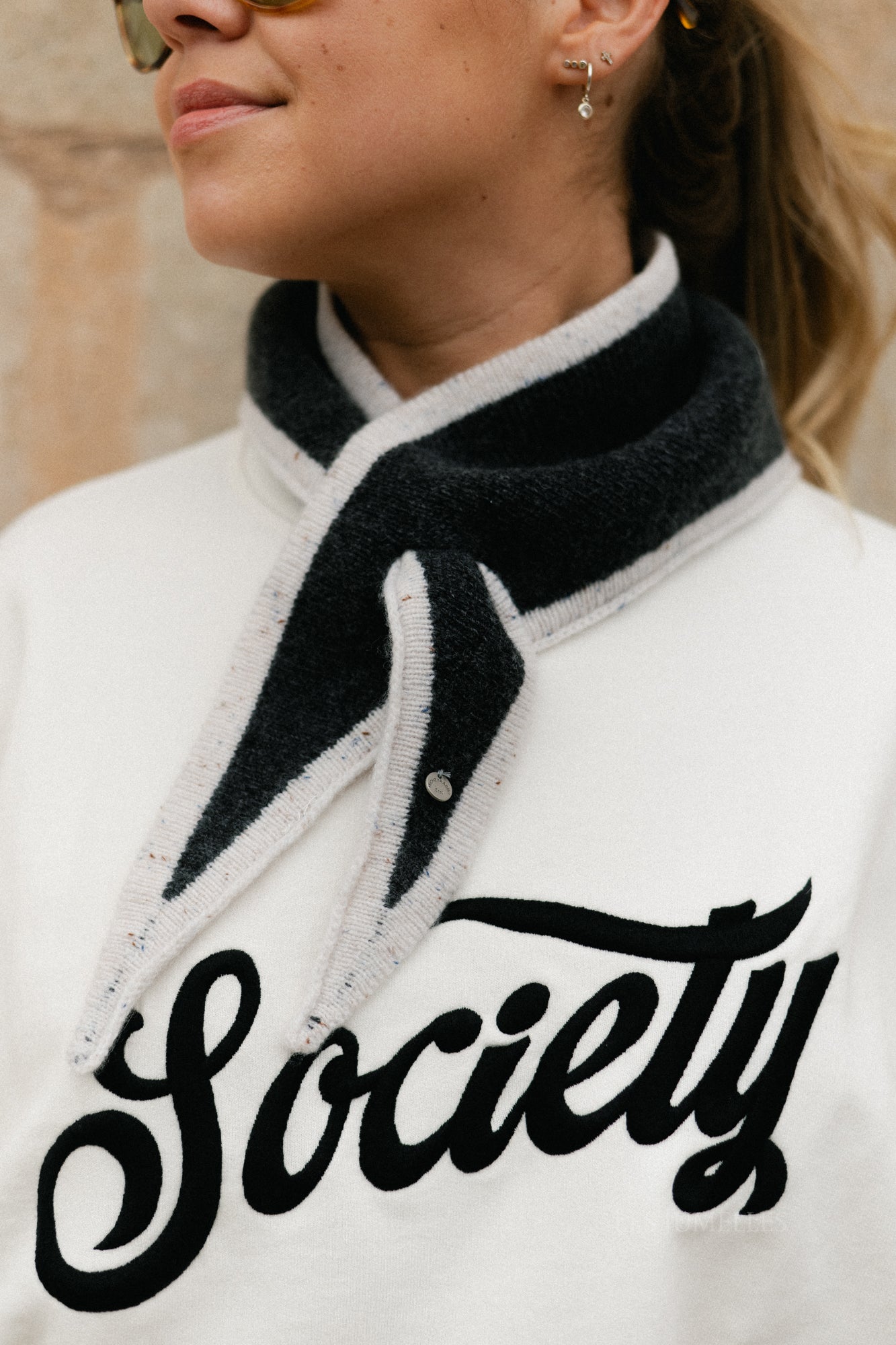 Lizzy wollen driehoekssjaal antraciet