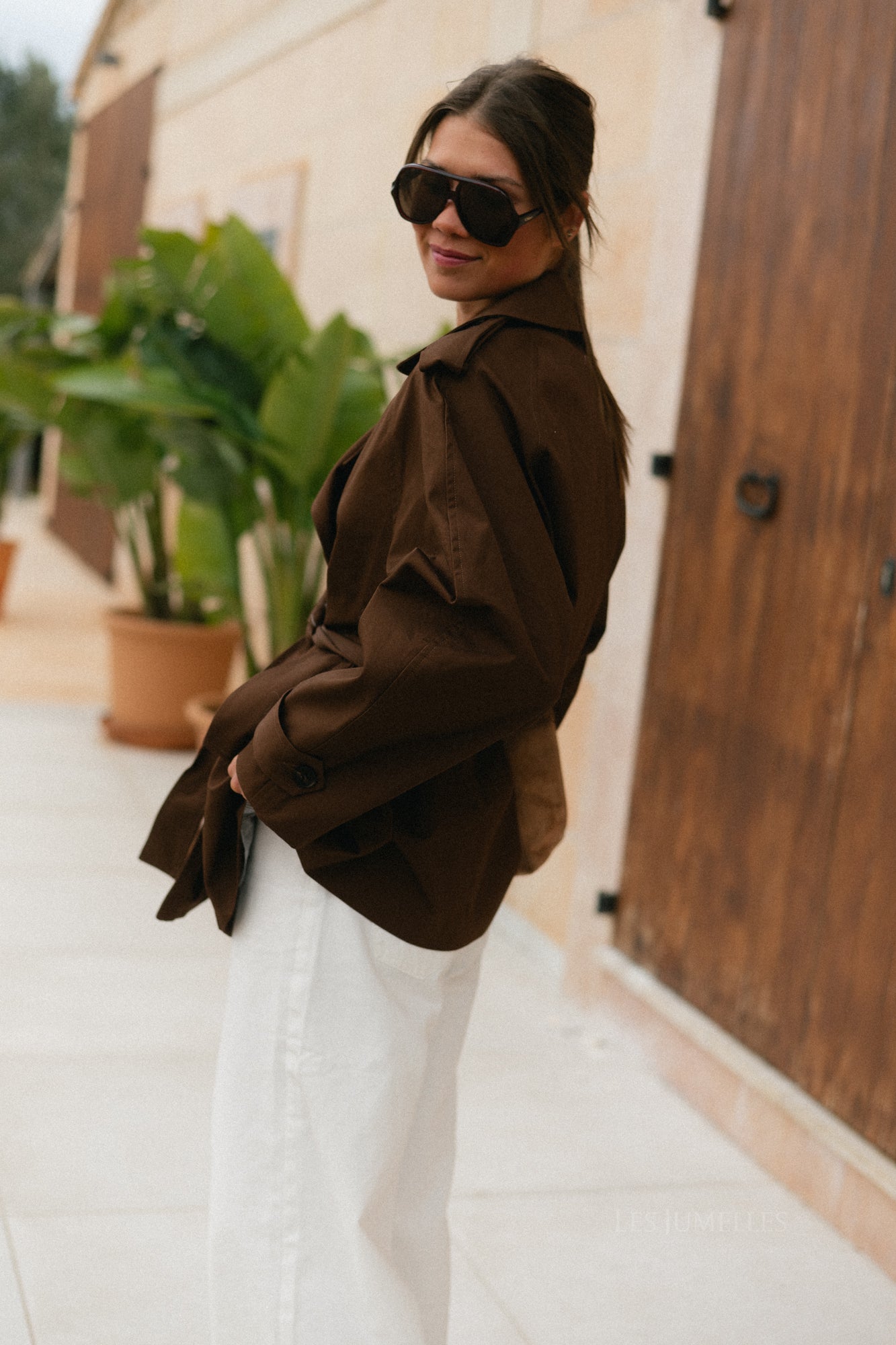 Micheline jacket seal brown