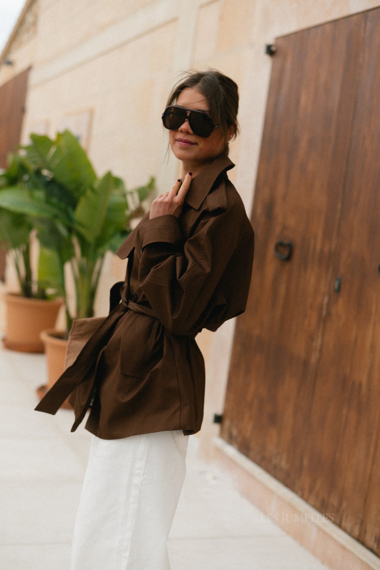 Micheline jacket seal brown