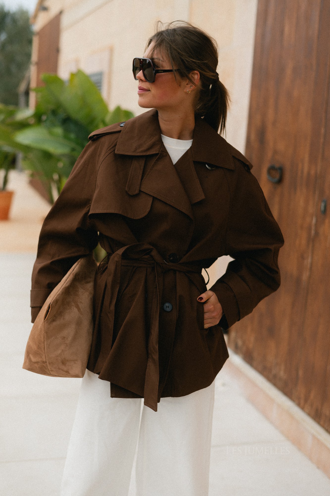 Micheline jacket seal brown