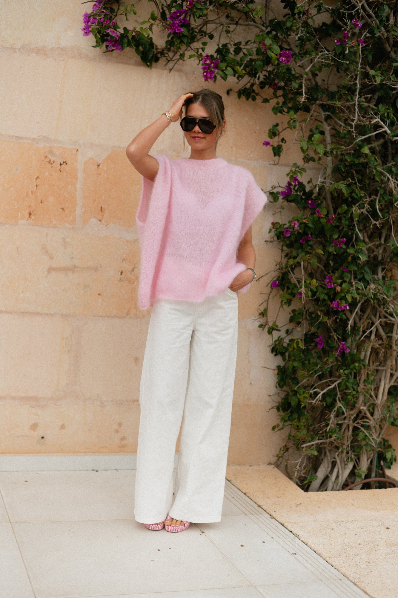 Indy SL mohair jumper baby pink