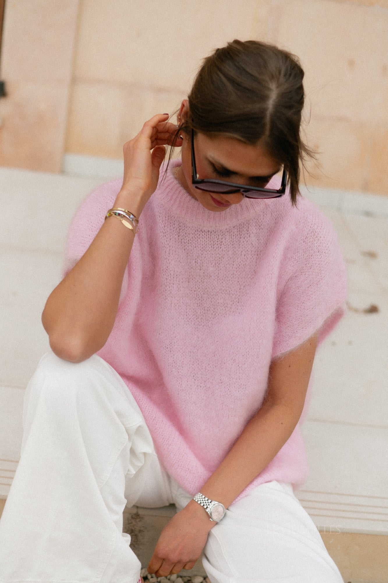 Indy SL mohair jumper baby pink