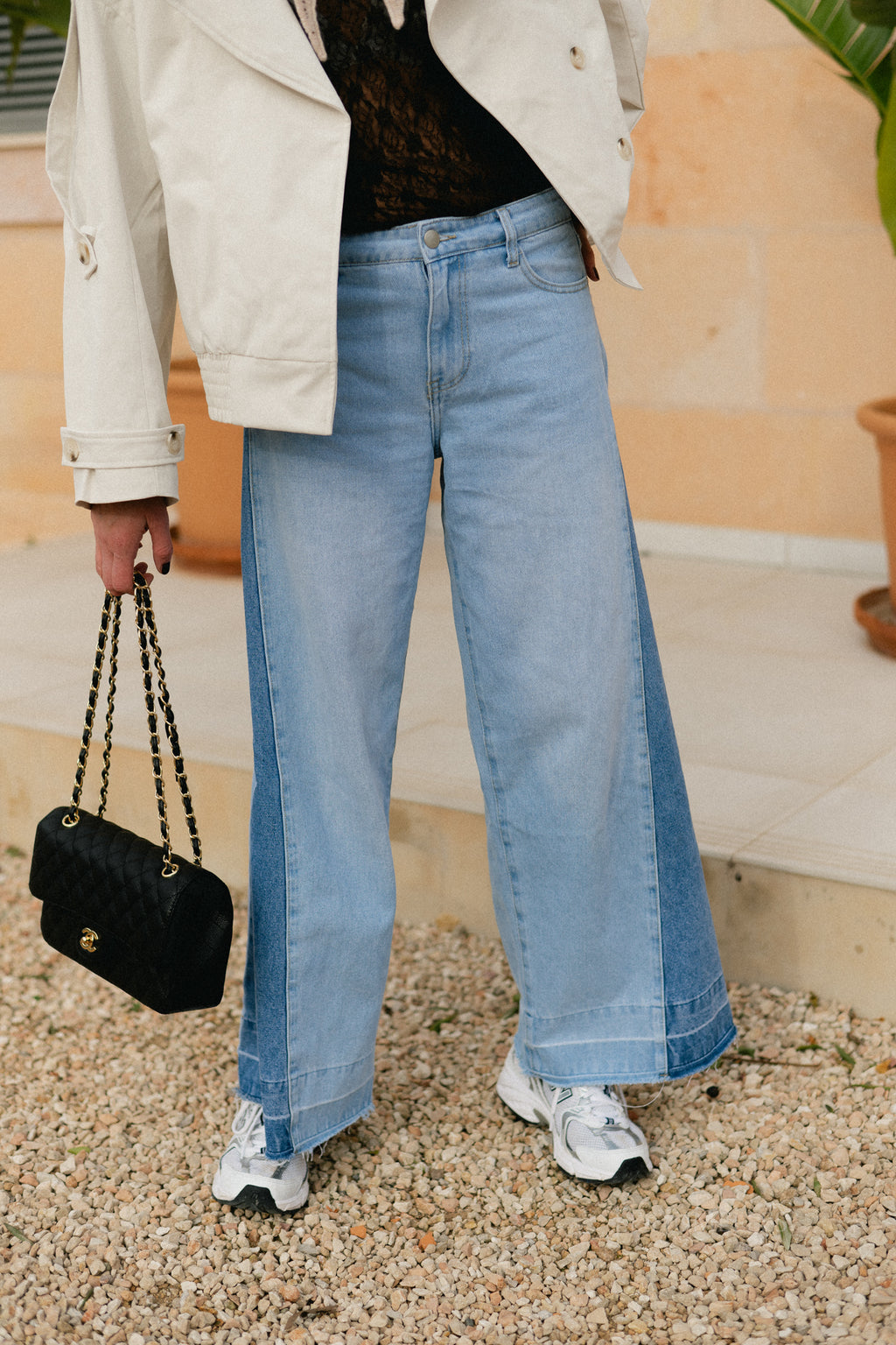 Piper tweekleurige jeans lichtblauw