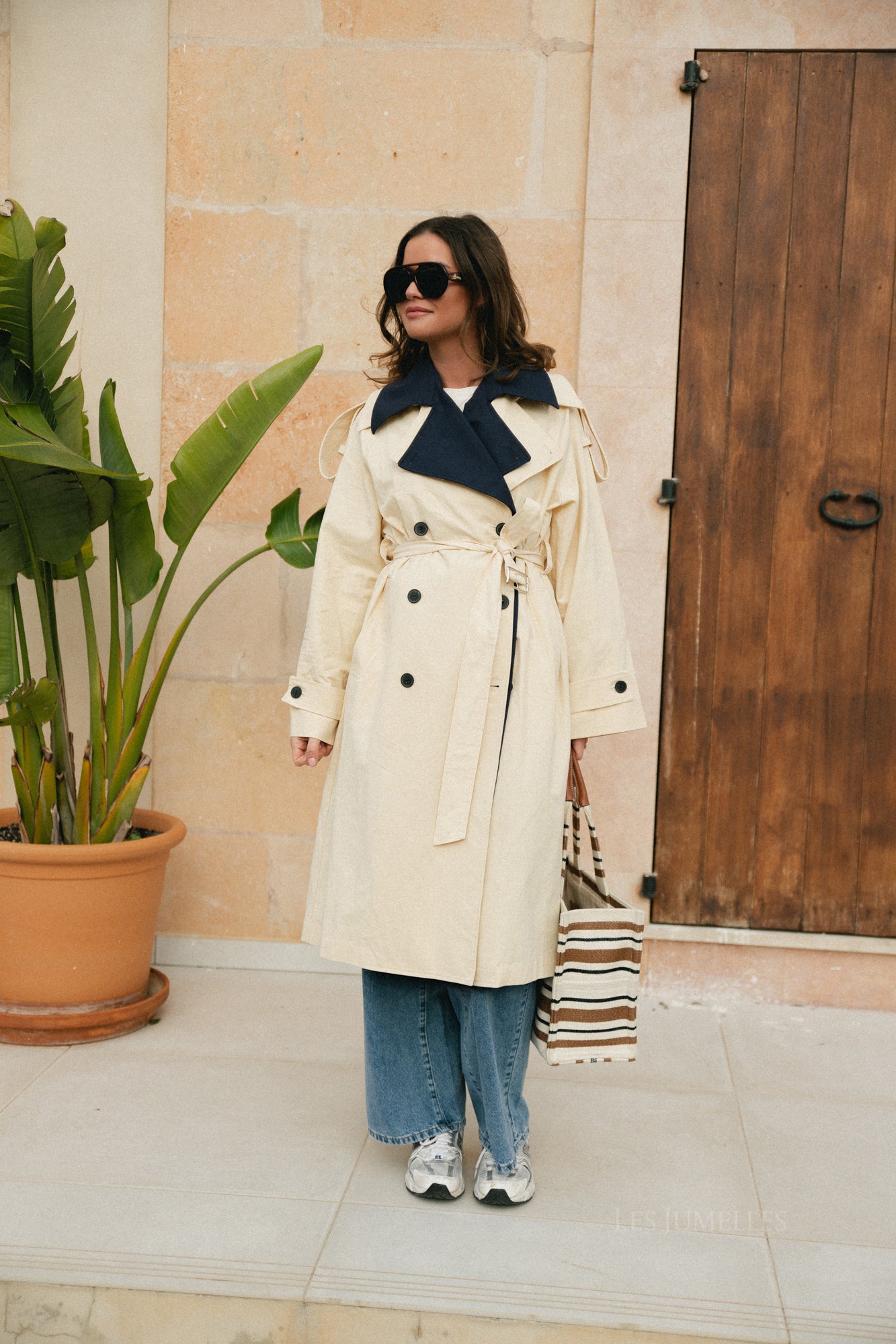 Rosine trenchcoat ecru/navy