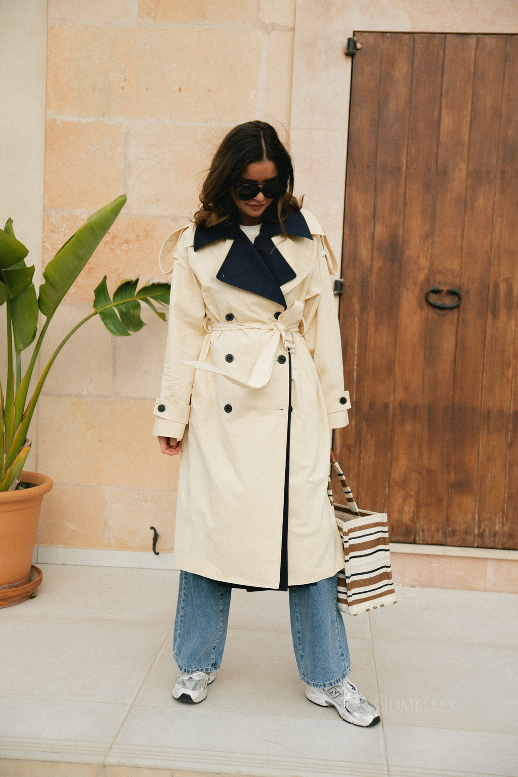 Rosine trenchcoat ecru/navy