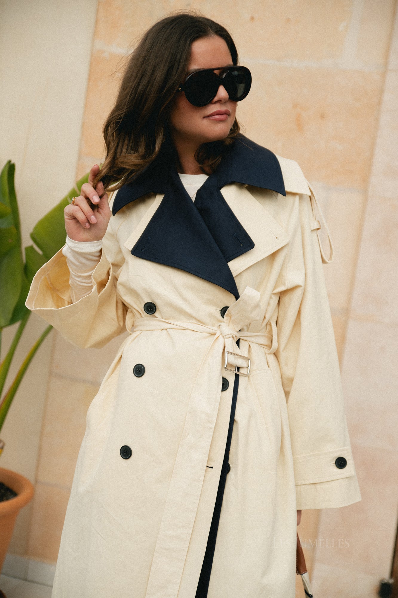 Rosine trenchcoat ecru/navy