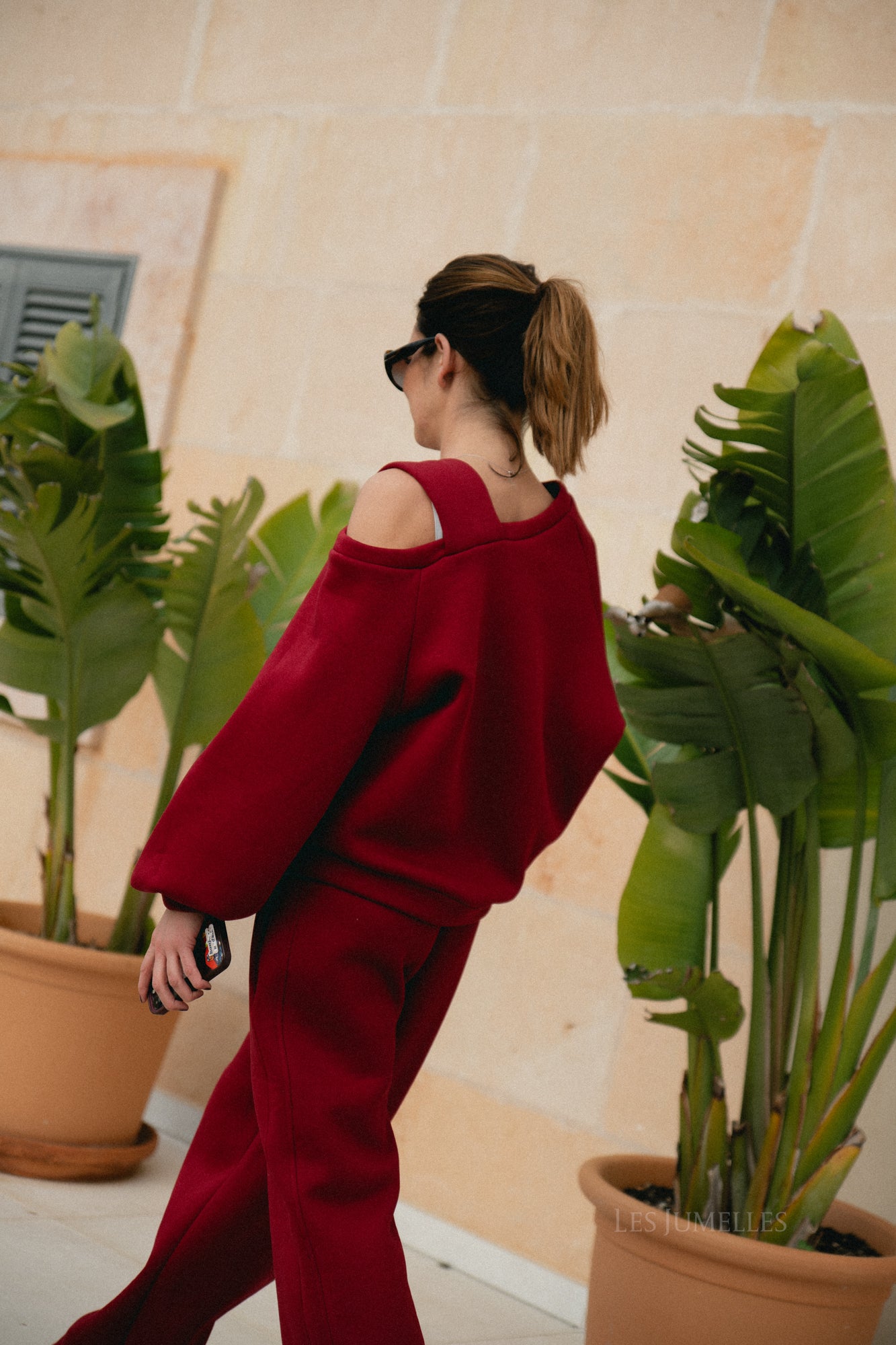 Kyoto-Pullover burgunderrot