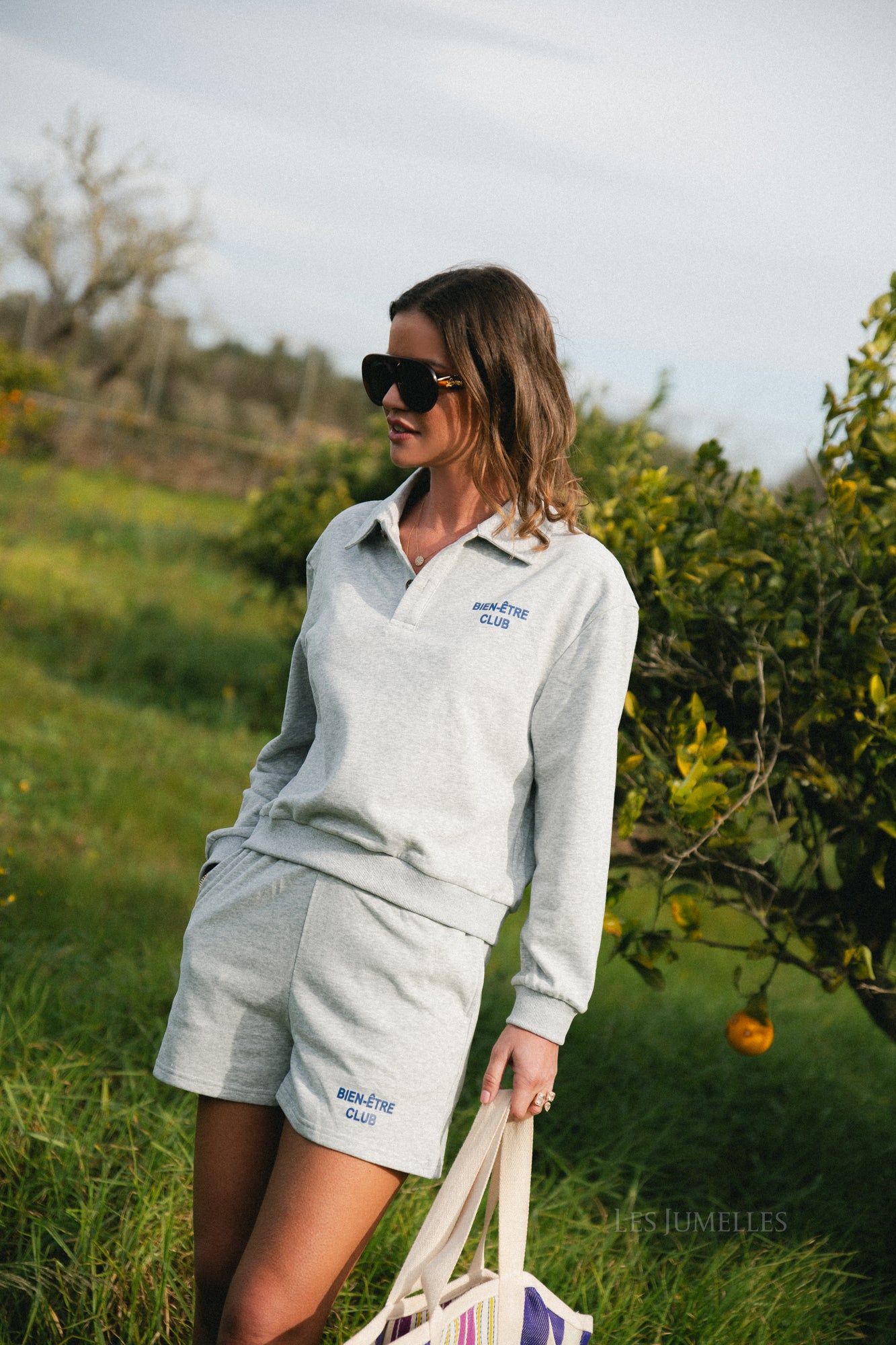 Bien-Être Club Sweatshirt mit Polokragen Grau