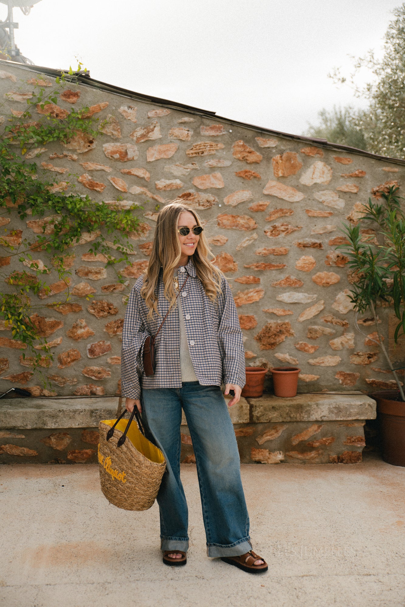 Jodie-jas met pied-de-poulepatroon in zwart/beige