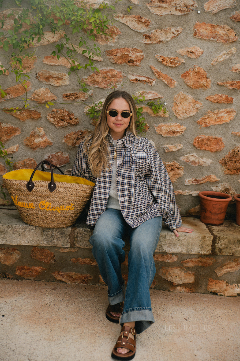 Veste Jodie à motif pied-de-poule noir/beige