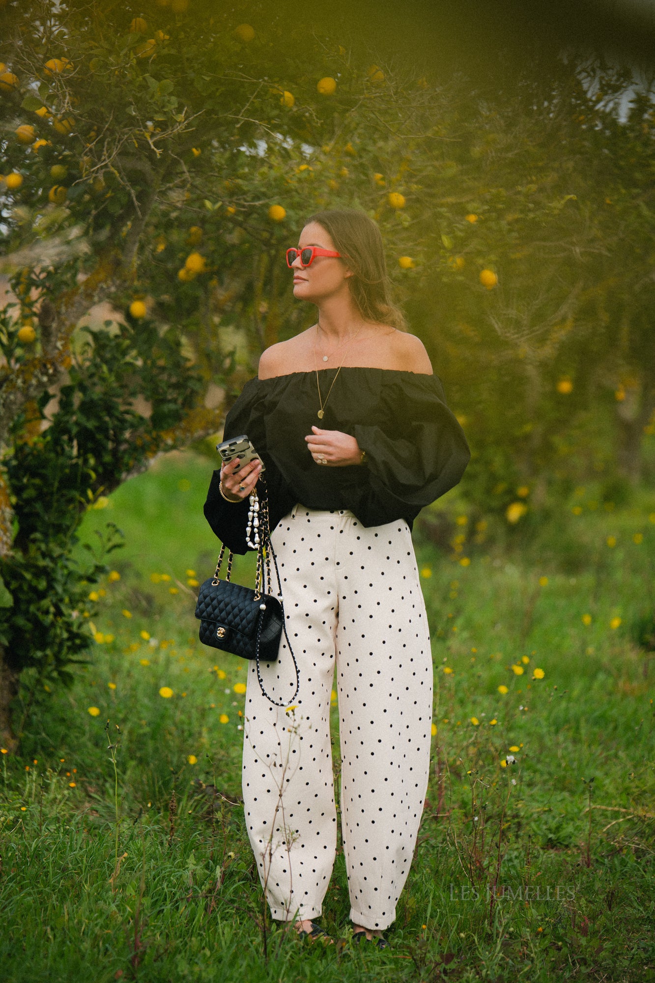 Fran Off-Shoulder Bluse Schwarz