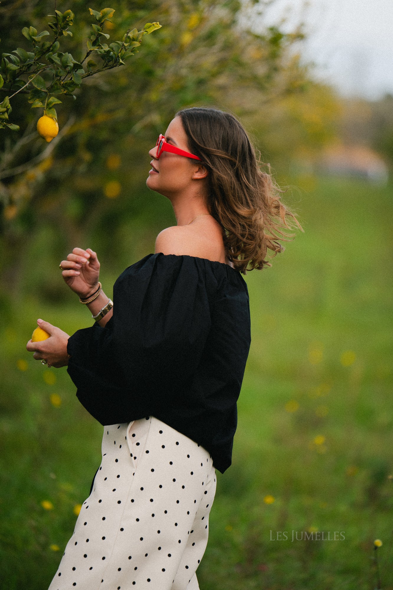 Fran Off-Shoulder Bluse Schwarz