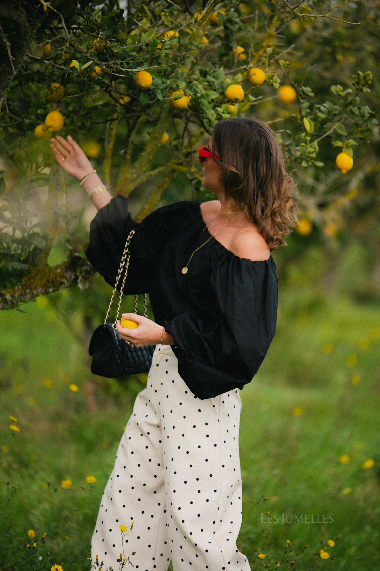 Fran Off-Shoulder Bluse Schwarz