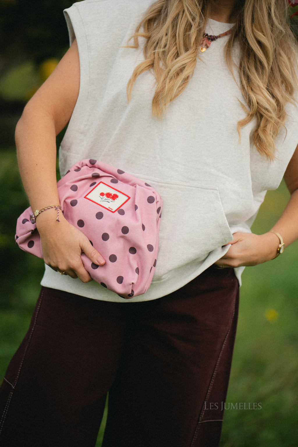 Polka canvas bonita bag pink nectar