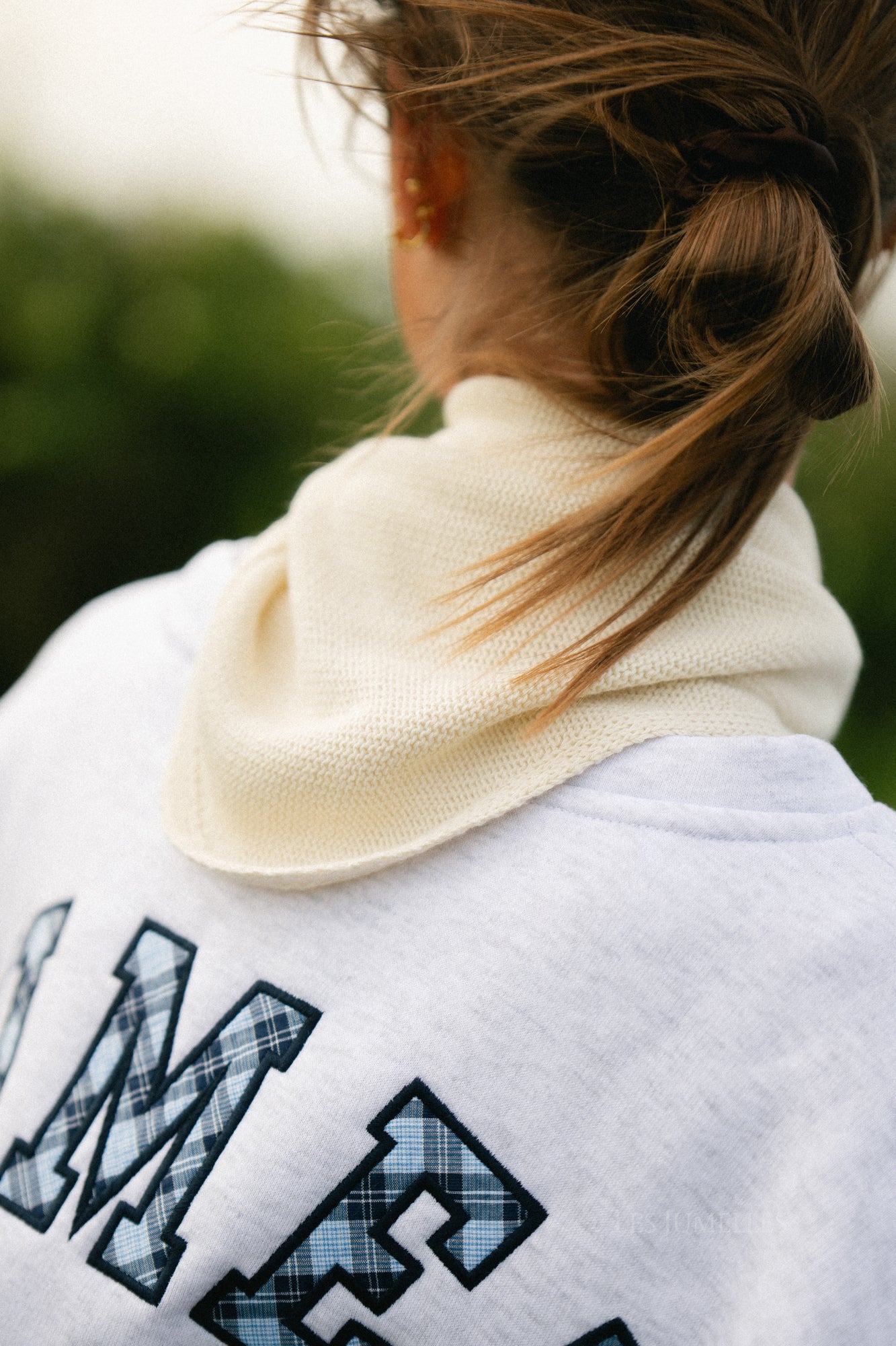 Cecile triangle cotton scarf ecru