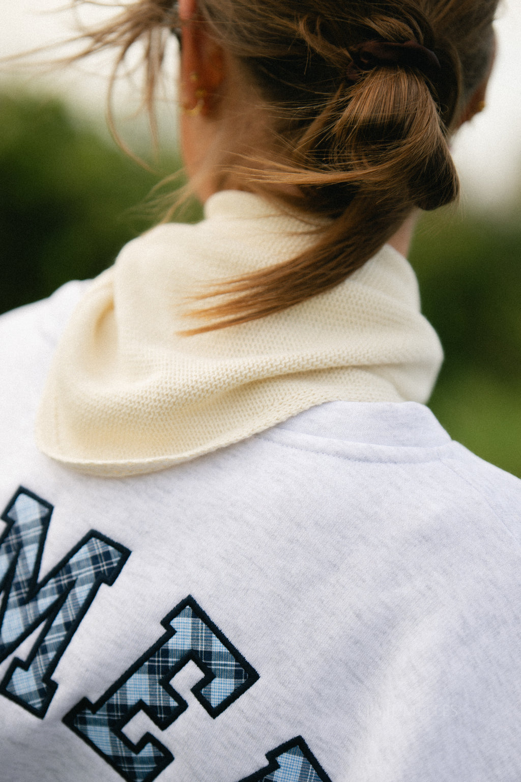 Cecile triangle cotton scarf ecru