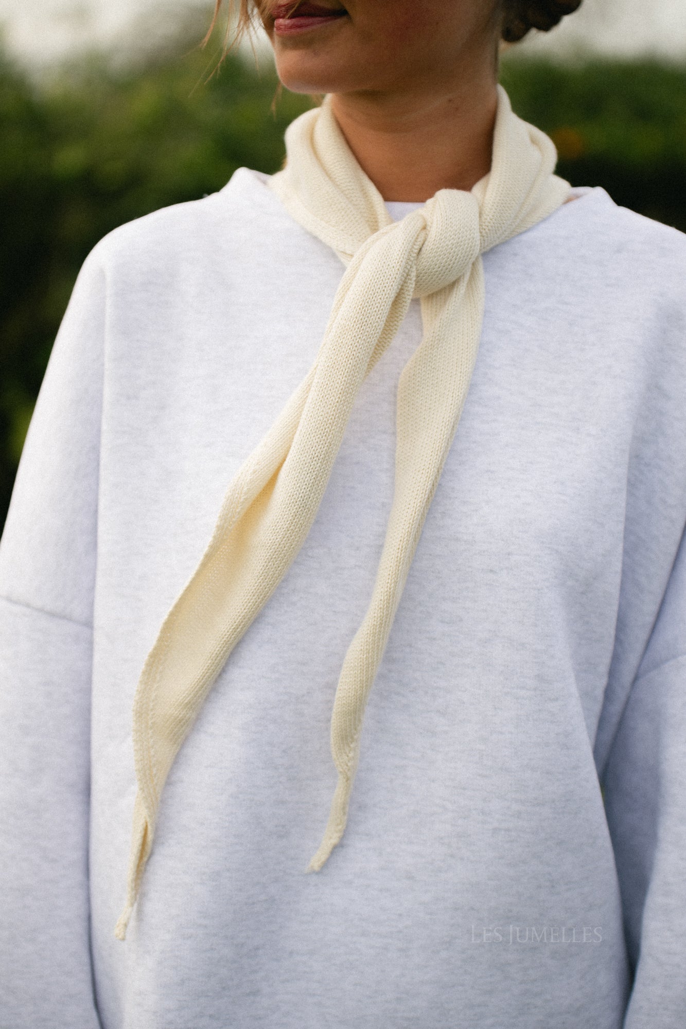 Cecile triangle cotton scarf ecru