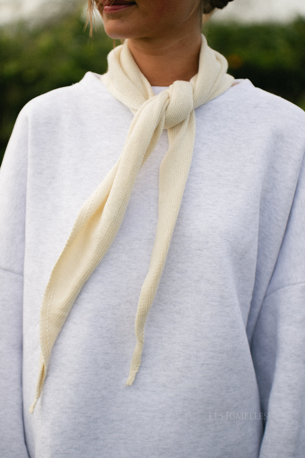 Cecile triangle cotton scarf ecru